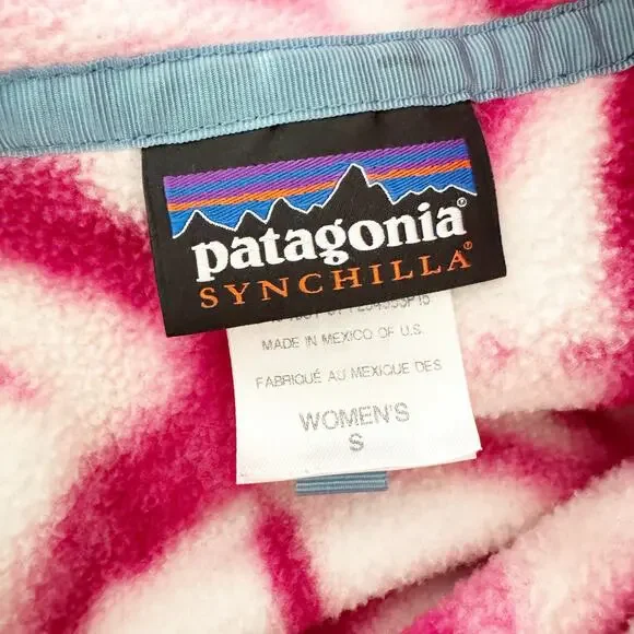 PATAGONIA Snap T Synchilla Pullover Pink Diamond Shibori Tie Dye Small S - Picture 7 of 8
